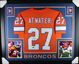 STEVE ATWATER (Broncos orange SKYLINE) Signed Auto Framed Jersey Beckett