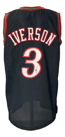 Allen Iverson Signed Custom Black Pro-Style Basketball Jersey JSA ITP