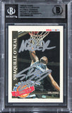 Shaq O'Neal & Magic Johnson Signed 1992 Magic's All-Rookies #1 Card BAS Slabbed