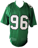 Clyde Simmons Eagles Autographed/Signed Custom Football Jersey Beckett 208845