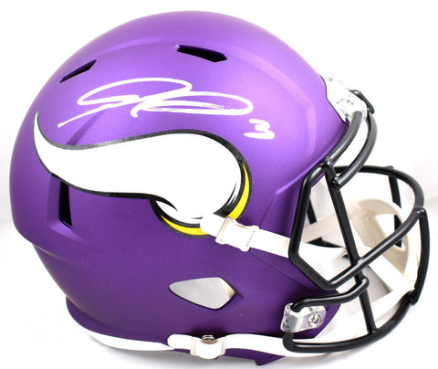 Jordan Addison Autographed Minnesota Vikings F/S Speed Helmet- Beckett W Holo