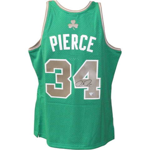 Paul Pierce Signed Boston Celtics Green M&N Jersey Swingman FAN 44396