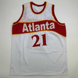 Autographed/Signed DOMINIQUE WILKINS Atlanta White Jersey PSA/DNA COA