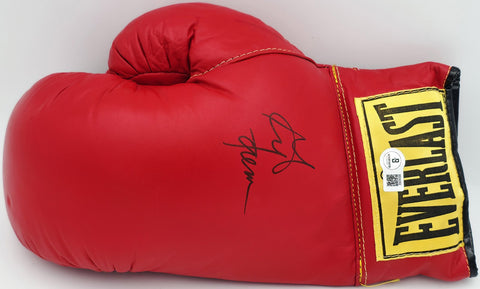 George Foreman Autographed Red Everlast Boxing Glove LH Beckett BAS QR #BS30352