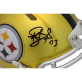 Troy Polamalu Autographed Pittsburgh Steelers Blaze Mini Helmet Beckett 27453