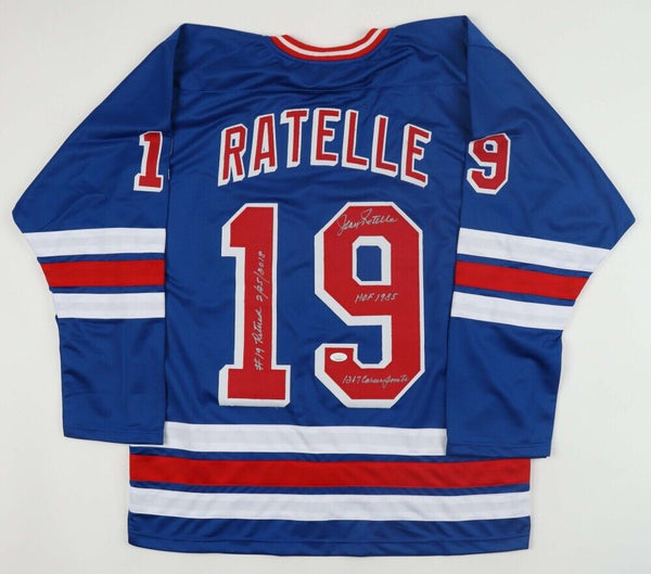 Jean Ratelle Signed New York Rangers Jersey (JSA COA) 3xInscribed See Photos HOF