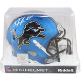 Calvin Johnson Autographed Detroit Lions 24 Alt Mini Helmet Beckett WIT 51770