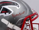 Kyle Pitts Auto Falcons Flash Full Size Helmet Dirty Bird (Smudge) Beckett 25817