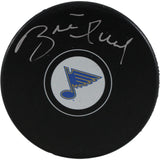 Brett Hull Autographed/Signed St Louis Blues Logo Puck Beckett 53406