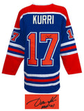 Jari Kurri Signed Blue Throwback Custom Hockey Jersey w/HOF'01 - (SCHWARTZ COA)