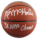 Celtics Kevin McHale "3x NBA Champ" Signed Wilson Basketball BAS Witnessed