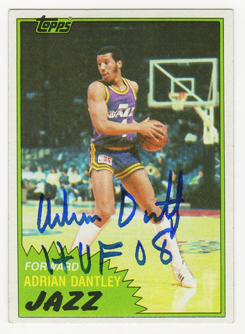Adrian Dantley Autographed Jazz 1981-82 Topps Card #40 w/HOF'08 - (SS COA)