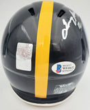 TERRY BRADSHAW AUTOGRAPHED STEELERS BLACK SPEED MINI HELMET BECKETT 185875