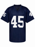 Rudy Ruettiger Signed Navy Custom College Football Jersey w/Never Quit -(SS COA)