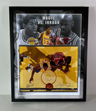 Michael Jordan & Magic Johnson Duel Autographed 16x20 Photo LED Framed UDA COA