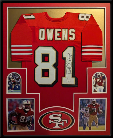 FRAMED SAN FRANCISCO 49ERS TERRELL OWENS AUTOGRAPHED SIGNED JERSEY JSA COA