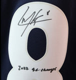 Cale Makar Breakaway Navy Jersey Autographed w/ inscription "2022 SC Champs"