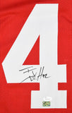 T.J. Watt Autographed Red College Style Jersey - JSA W *Black