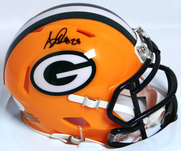 AJ Dillon Autographed Green Bay Packers Speed Mini Helmet-Beckett W Holo