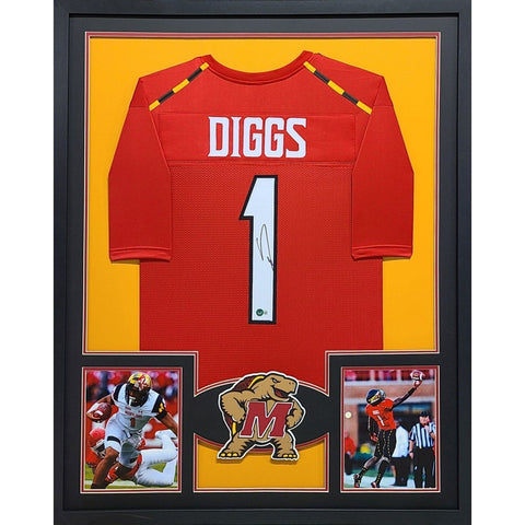 Stefon Diggs Autographed Signed Framed Maryland Jersey BECKETT