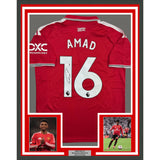 Framed Autographed Amad Diallo 35x39 Manchester United Red Jersey BAS COA