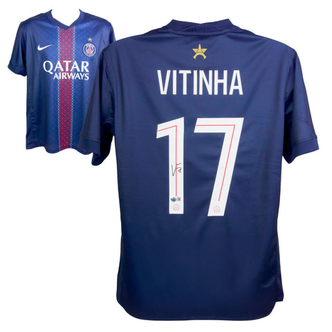 Vitinha Signed PSG Home Soccer Jersey #17 with Beckett Witness