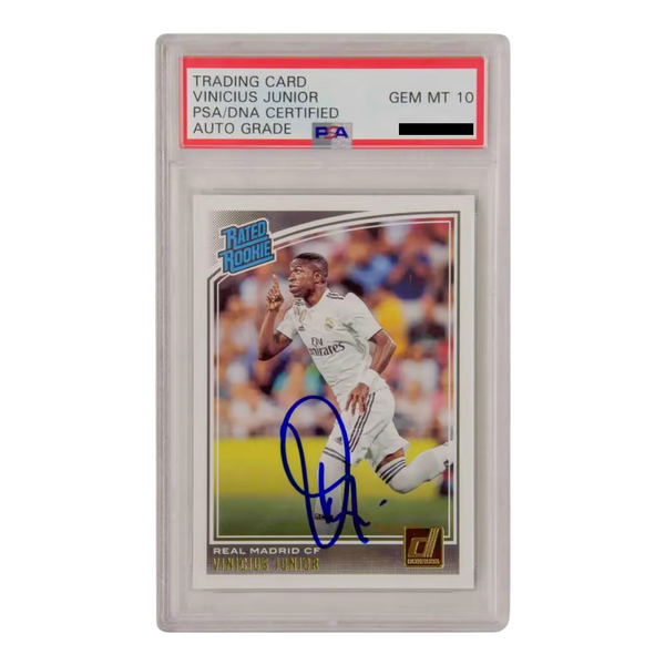 Vinicius Jr Signed 2018-19 Panini Donruss Rated Rookie #177 - PSA 10 Autograph