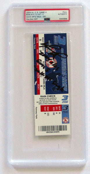 David Ortiz SignedRed Sox 2004 A.L.C.S. Game 5 Encapsulated Ticket PSA