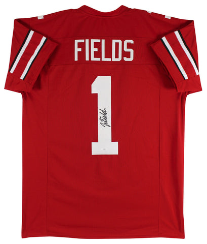 Ohio State Justin Fields Authentic Signed Red Pro Style Jersey Autographed JSA