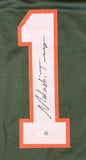 Malachi Toney Miami Signed Green Football Jersey JSA QR