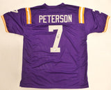 LSU Tigers Patrick Peterson Autographed Purple Jersey Beckett BAS QR #2W734049