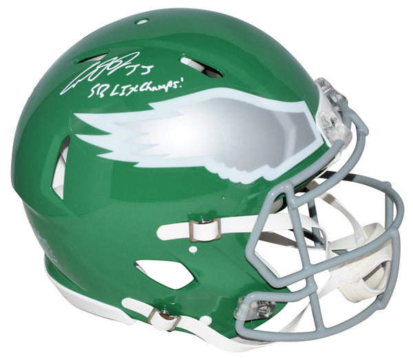 COOPER DEJEAN SIGNED PHILADELPHIA EAGLES KELLY AUTHENTIC HELMET W/ SB LIX CHAMPS