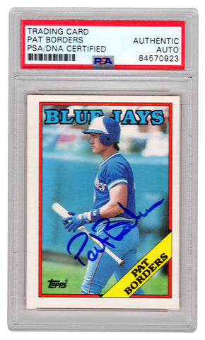 Pat Borders Autographed Blue Jays 1988 Topps Traded RC Card #17T (PSA)