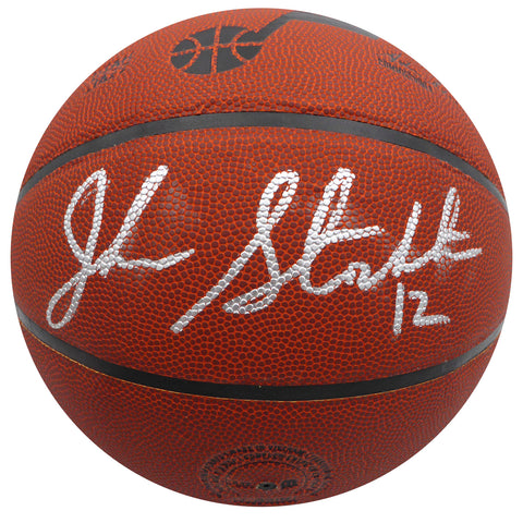 John Stockton Autographed Basketball Utah Jazz (Smudged) Beckett QR #1W271720