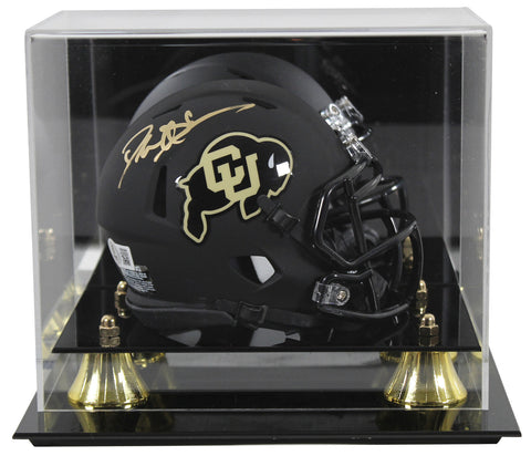 Colorado Deion Sanders Signed Black Speed Mini Helmet W/ Case BAS Witnessed