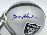 George Blanda Autographed Oakland Raiders Silver Mini Helmet Beckett QR #BS30078