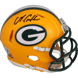 Matthew Golden Autographed/Signed Green Bay Packers Mini Helmet Beckett 53624