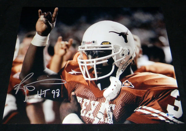 RICKY WILLIAMS AUTOGRAPHED TEXAS LONGHORNS HOOK EM 16x20 PHOTO BECKETT