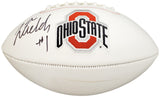 Justin Fields Autographed Signed Ohio State Buckeyes White Logo Football Beckett