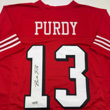 Autographed/Signed Brock Purdy San Francisco Red Football Jersey Beckett BAS COA