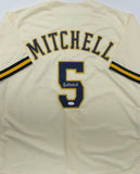 Brewers GARRETT MITCHELL Signed Custom Replica Cream Jersey AUTO - JSA