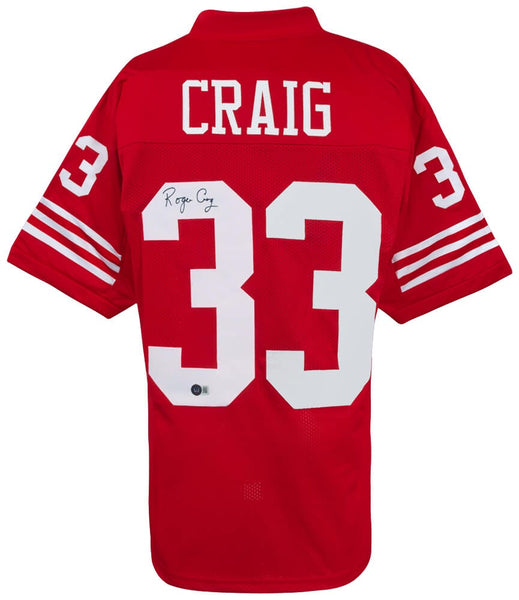 Roger Craig (49ers) Signed Red Custom Football Jersey - (BECKETT COA)
