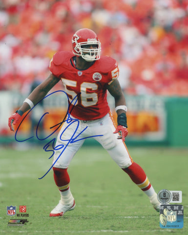 Chiefs Derrick Johnson Authentic Signed 8x10 Vertical Photo BAS #BU64143