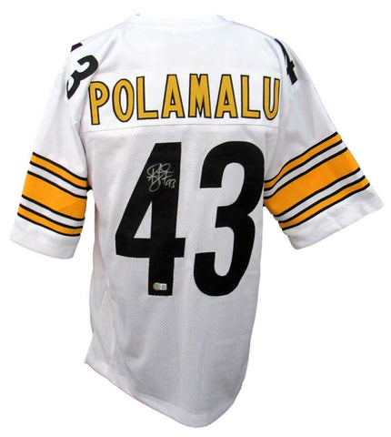 Troy Polamalu Signed/Auto Steelers White Custom Football Jersey Beckett 164247