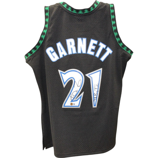 Kevin Garnett Signed Mitch&Ness Minnesota Timberwolves Jersey XL Beckett 50869