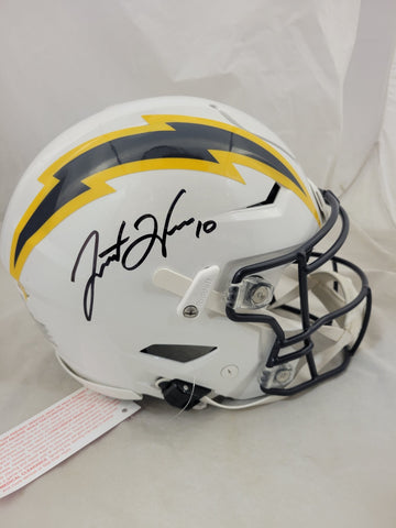 JUSTIN HERBERT SIGNED CHARGERS COLOR RUSH - NAVY SPEEDFLEX HELMET FANATICS
