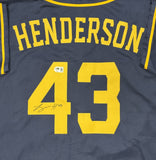LOGAN HENDERSON Signed Custom Replica Navy Brewers Jersey AUTO - BAS
