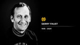 Gerry Faust Signed Notre Dame Fighting Irish Jersey "Go Irish" (JSA) Head Coach