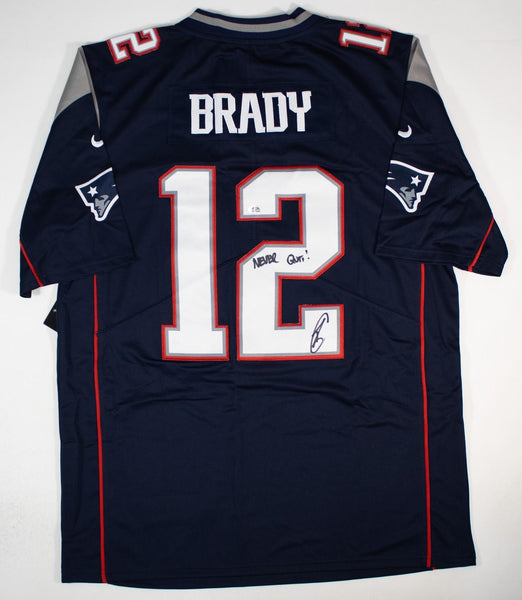 Robert O'Neill "Never Quit" Signed Tom Brady Patriots Nike Style Jersey /PSA COA