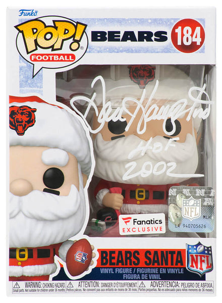 Dan Hampton Signed Bears SANTA Funko Pop Doll #184 w/HOF 2002 - (SCHWARTZ COA)